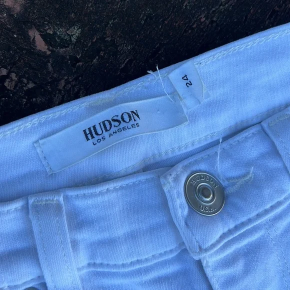 Hudson Nico white super skinny distressed jeans size 24 - Picture 3 of 7